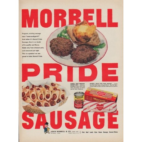 1952 Morrell Ad "Morrell Pride Sausage"