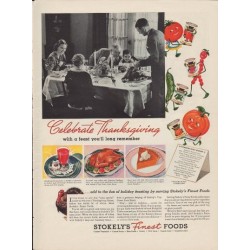 1937 Stokely's Finest Foods Ad "Thanksgiving"
