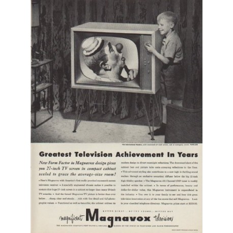 1952 Magnavox Ad "Greatest Television Achievement In Years"