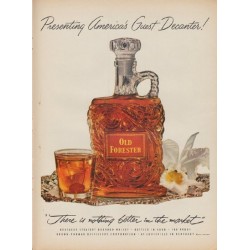 1952 Old Forester Whisky Ad "America's Guest Decanter"