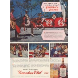 1952 Canadian Club Ad "Horseback Archery"