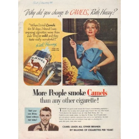 1952 Camel Cigarettes Ad "Ruth Hussey"