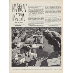 1951 New York Life Insurance Company Ad "Narrow Margin"