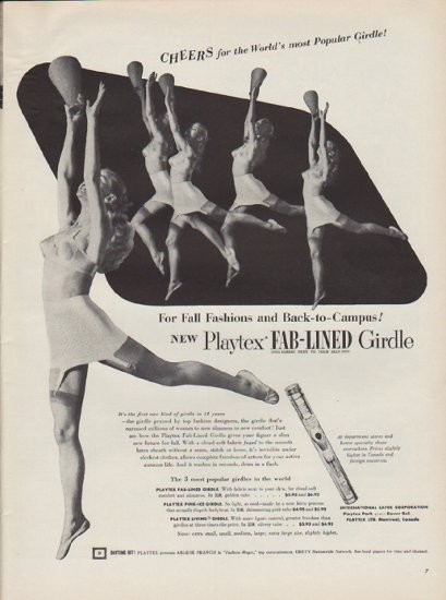 Playtex Girdles, Pink Ice, Fashion Honors, 1950 Today's Woman VTG Print Ad