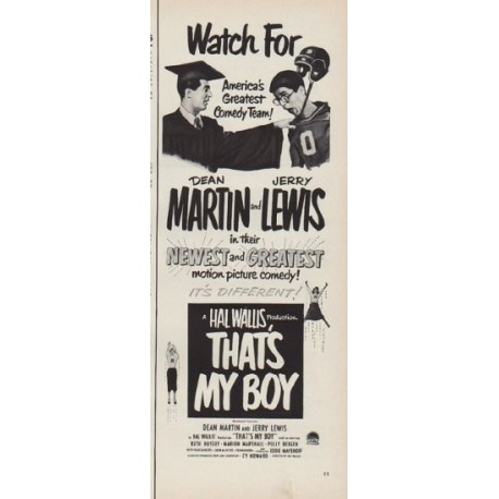 1951 That's My Boy Ad "America's Greatest Comedy Team"