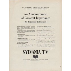 1951 Sylvania TV Ad "An Announcement of Greatest Importance"
