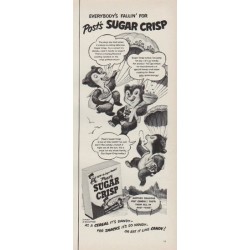 1951 Post's Sugar Crisp Ad "Everybody's Fallin'"