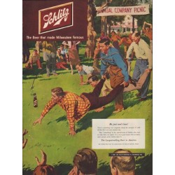 1951 Schlitz Beer Ad "Annual Company Picnic"