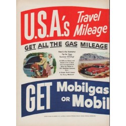 1951 Mobilgas Ad "Travel Mileage Favorite"