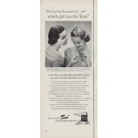 1951 Toni Home Permanent Ad "which girl has the Toni?"