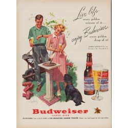 1951 Budweiser Ad "Live life"