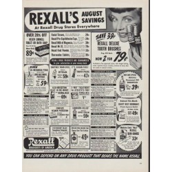 1951 Rexall Drug Store Ad "August Savings"