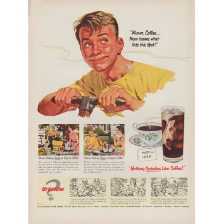 1951 Pan-American Coffee Bureau Ad "Mom knows"