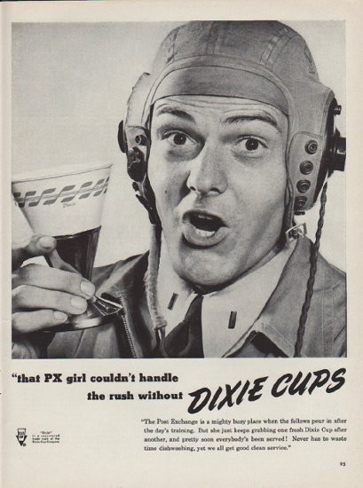 1950 Ad Dixie Cups Lifeguard Beverage Drink Kitchen - ORIGINAL