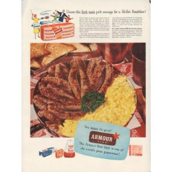 1953 Armour Meats Ad "fresh-made pork sausage"