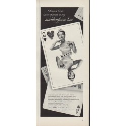 1953 Maidenform Bra Ad "Queen of Hearts"