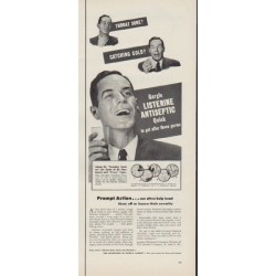 1953 Listerine Ad "Throat Sore?"