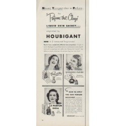 1953 Houbigant Ad "Perfume that Clings"