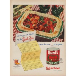 1953 Hunt's Tomato Sauce Ad "Lamb Stew"