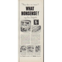 1953 Ann Delafield Ad "What Nonsense!"