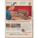 1953 Singer Sewing Machine Ad "exciting new Slant needle"