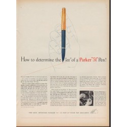 1953 Parker Pens Ad "How to determine the "sex""