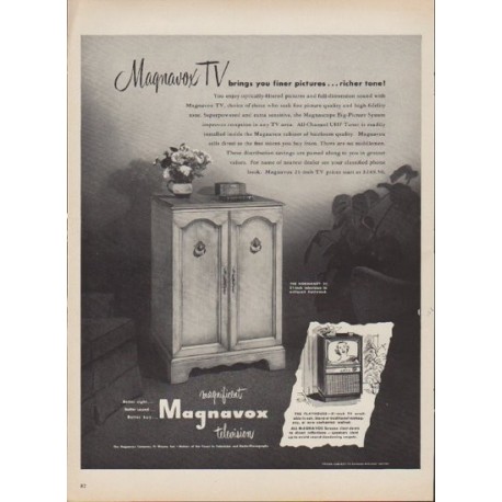 1953 Magnavox Ad "finer pictures"