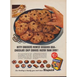 1953 Bisquick Ad "Chocolate Chip Cookies"
