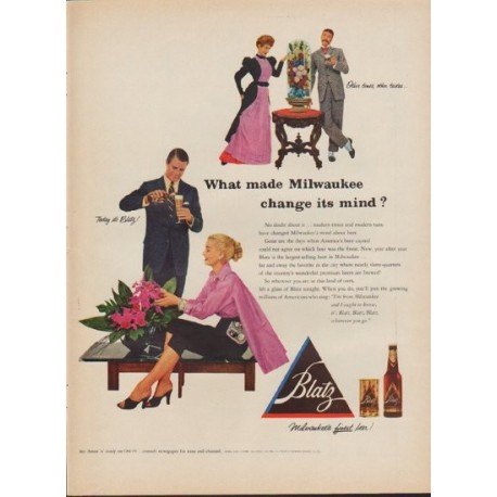 1953 Blatz Beer Ad "Other times"