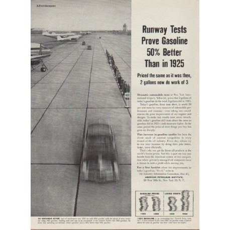 1953 American Petroleum Institute Ad "Runway Tests"