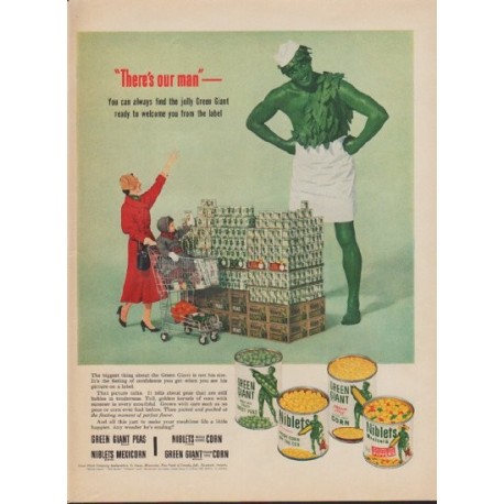 1953 Green Giant Ad "There's our man"