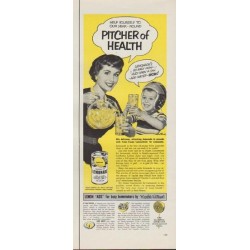 1953 Lemon Products Advisory Board Ad "Pitcher of Health"