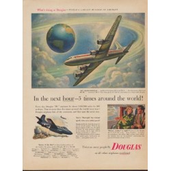 1953 Douglas Aircraft Ad "In the next hour"