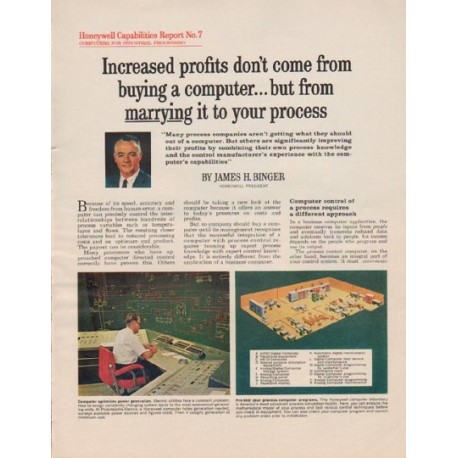 1963 Honeywell Ad "Increased profits"
