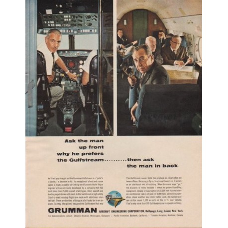 1963 Grumman Aircraft Ad "Ask the man"