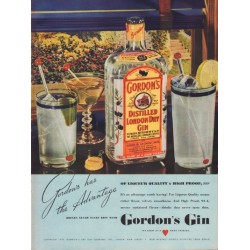 1938 Gordon's Gin Ad "Never Taste Thin"