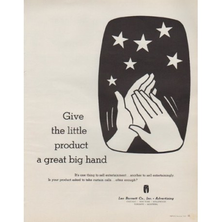 1963 Leo Burnett Company Ad "a great big hand"