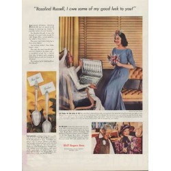 1938 International Silver Ad "Rosalind Russell"