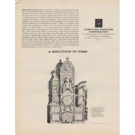 1963 Computer Sciences Corporation Ad "A Solution In Time"