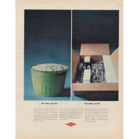 1963 DOW Chemical Company Ad "We make"