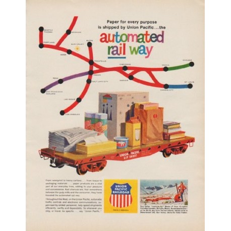 1963 Union Pacific Railroad Ad "automated rail way"