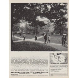1963 American Electric Power System Ad "Typical campus scene"