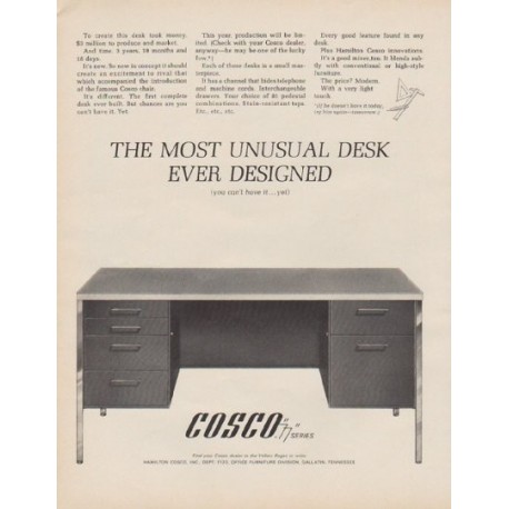 1963 Hamilton Cosco Ad "The Most Unusual Desk"