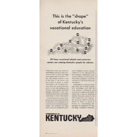 1963 Commonwealth Of Kentucky Ad "vocational education"
