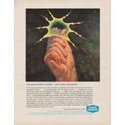 1963 Union Carbide Ad "Instant portable power"