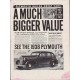 1938 Plymouth Ad "Much Bigger Value"