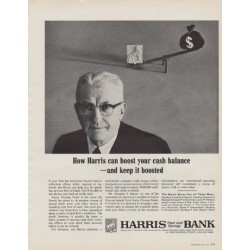 1963 Harris Bank Ad "How Harris can boost your cash balance"
