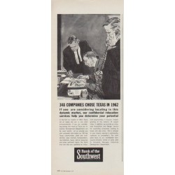 1963 Bank of the Southwest Ad "348 Companies Chose Texas"