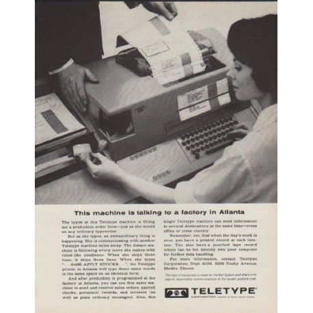 1963 Teletype Ad "This machine"