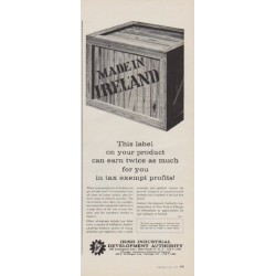 1963 Irish Industrial Development Authority Ad "This label"